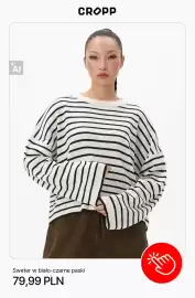 Cropp gazetka Strona 7: Sweter w biało-czarne paski Cropp €79,99