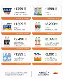 Catálogo El Milagro Mayorista semana 38 Página 8: Serenisima leche 0% lactosa €2.399,00, Ramolac yogur €1.599,00