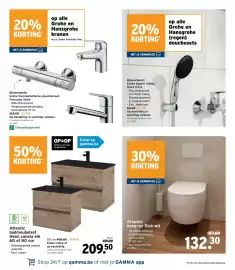 GAMMA folder Pagina 22: Atlantic badmeubelset Heon canela eik €209,50, Atlantic hang-wc Rick €132,30