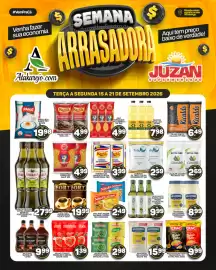 Encarte Juzan semana 38 Página 1: Farinha de trigo tulipa s/fermento €2,59, Óleo misto quinta dom pedro soja/oliva €9,99