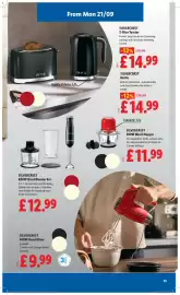 Lidl leaflet week 38 Page 25: Silvercrest 400w hand mixer €9,99, Silvercrest 2-slice toaster €14,99