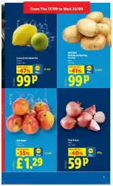 Lidl leaflet week 38 Page 3: Gala Apples €1,29, Wilson's Mashing and Roasting Potatoes €0,99