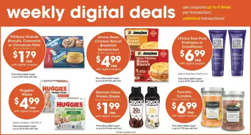 QFC weekly ad week 38 Page 3: Jimmy Dean Chicken Biscuit Breakfast Sandwiches €4,99, Huggies Wipes €4,99