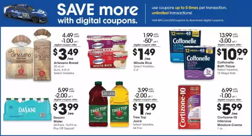 QFC weekly ad week 38 Page 7: Cottonelle bath tissue €10,99, Dasani Water €3,99