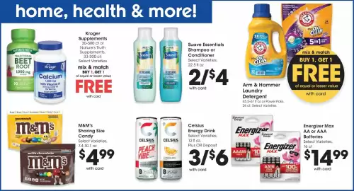 QFC weekly ad week 38 Page 9: M&M's Sharing Size Candy €4,99, Energizer Max AA or AAA Batteries €14,99