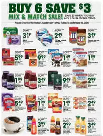Sullivan's Foods weekly ad week 38 Page 5: Smuckers grape jam or jelly €1,99, Jif peanut butter €3,49