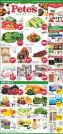 Pete's Fresh Market weekly ad week 38 Page 1: Locally Grown in Michigan Cucumbers or Jumbo Green Bell Peppers €1,00