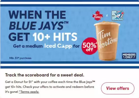 Tim Hortons (valid until 6-10)