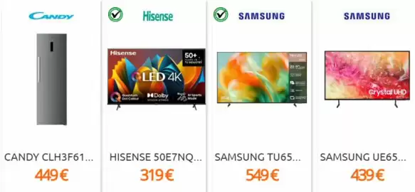 Folleto Eureka Electrodomésticos semana 38 Página 2: Candy - clh3f61 €449,00, Samsung - tu65 €549,00