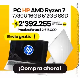 Catálogo Éxito Página 2: HP PC AMD Ryzen 7 7730U 16GB 512GB SSD €2.392.255,00