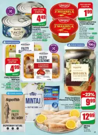 Dino gazetka tydzień 38 Strona 29: Sałatka pikantna z makrelą Dega €1,99, Mintaj filet €12,99