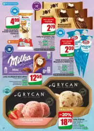 Dino gazetka tydzień 38 Strona 32: Lody rożek śmietankowy Wypasiony Mlekovita €2,39, Lody na patyku Joy €2,79
