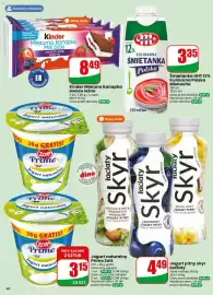 Dino gazetka tydzień 38 Strona 40: Kinder Mleczna Kanapka owoce leśne 5-pak €8,49, Jogurt naturalny Primo Zott €3,15
