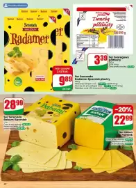 Dino gazetka tydzień 38 Strona 42: Ser Serenada Radamer Spomlek plastry €9,89, Ser twarogowy półtłusty Łobżenica €3,39