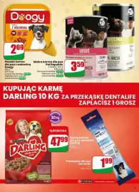 Dino gazetka tydzień 38 Strona 73: Sucha karma dla psa wołowina Darling €47,99, Pasztet karma dla psa z wołowiną Doogy €2,69