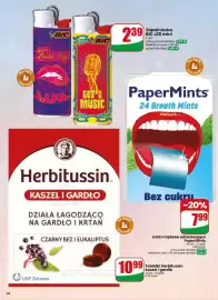 Dino gazetka tydzień 38 Strona 74: Listki miętowe odświeżające PaperMints €7,99, Tabletki Herbitussin kaszel i gardło €10,99