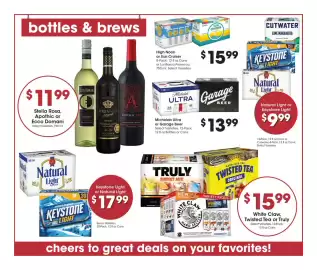Gerbes weekly ad week 38 Page 13: White Claw, Twisted Tea or Truly €15,99, Keystone Light or Natural Light €17,99