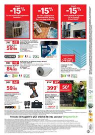 Catalogue Leroy Merlin page 4: BOSCH BROYEUR VÉGÉTAUX ÉLECTRIQUE €399,00, WORX PERCEUSE-VISSEUSE 20 V €59,90