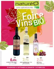 Catalogue naturéO page 1: Famille delgado airen chardonnay blanc €3,75, Cuvée plaisir rosé grenache €2,49