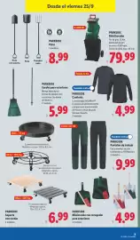 Catálogo Lidl semana 39 Página 13: Parkside camiseta €4,99, Parkside miniescoba con recogedor para exteriores €4,99