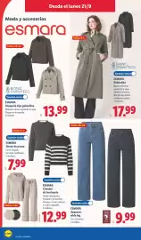 Catálogo Lidl semana 39 Página 6: Esmara vaqueros wide leg €9,99, Esmara chaqueta tipo gabardina €13,99