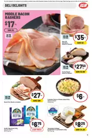 IGA catalogue week 38 Page 22: Middle Bacon Rashers €17,00, Ham Off the Bone Sliced or Shaved €35,00