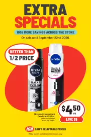 IGA catalogue week 38 Page 4: Nivea Anti-perspirant Deodorant Selected Varieties €4,50
