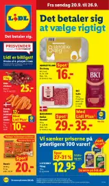 Lidl tilbudsavis uge 39 Side 1: Røde vindruer €25,00, Lidl gule-rødder €10,00