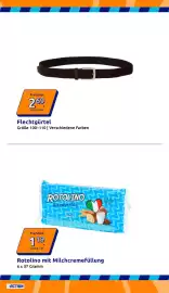 Action Flugblatt woche 38 Seite 19: Rotolino mit Milchcremefüllung €1,19, Flechtgürtel €2,69