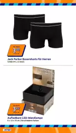 Action Flugblatt woche 38 Seite 4: Jack Parker Boxershorts für Herren €3,48, Aufladbare LED-Wandlampe €3,97