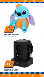 Catalogue Action semaine 38 page 12: Multiprise Pro-max €14,95, Stitch Peluche d'Halloween €5,95