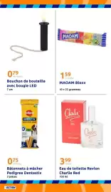Catalogue Action semaine 38 page 23: Bouchon de bouteille avec bougie LED €0,79, Revlon Eau de toilette Charlie Red €3,99