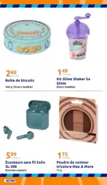 Catalogue Action semaine 38 page 33: Solix Écouteurs sans fil €5,99, So Slime Kit Slime Shaker €1,49