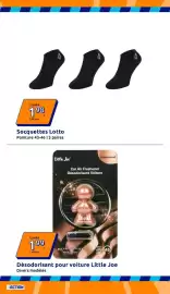 Catalogue Action semaine 38 page 4: Lotto Socquettes €1,98, Little Joe Désodorisant Voiture €1,99