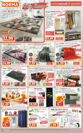 Catalogue Norma semaine 39 page 2: Lifetex Paillasson €9,99, Bella casa assiette décorative en verre motif citrouille €2,49