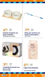 Volantino Action settimana 38 Pagina 23: Ciotole ceramica con base in bambù €4,79, Lampada da tavolo con luce a LED €3,95