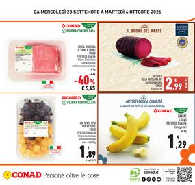 Volantino Conad Pagina 24: Arista disossata di suino a tranci CONAD €5,45, Uva senza semi mix bic colore CONAD €1,89