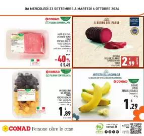 Volantino Conad Pagina 24: Arista disossata di suino a tranci CONAD €5,45, Uva senza semi mix bic colore CONAD €1,89