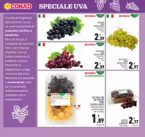 Volantino Conad Pagina 9: Uva Pizzutella CONAD €2,97, Uva Rossa Senza Semi Almaverde Bio €2,77