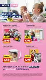 Hofer Flugblatt woche 38 Seite 23: FOTOBuch A4 FOTOPAPIER €21,99, Foto auf Leinwand im Keilrahmen aus Fichtenholz €4,99