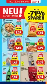 Hofer Flugblatt woche 38 Seite 47: Finest Bakery Backkuchen €3,99, Choceur Schoko-Knusper-Riegel €1,69