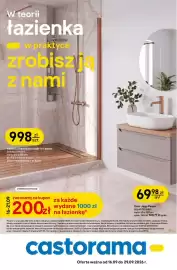 Castorama gazetka Strona 1: Kupon 200 zł za każde wydane 1000 zł na łazienkę, Kabina prysznicowa walk-in Ledava €998,00