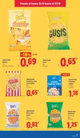 Catálogo Lidl semana 39 Página 13: Snack Day Canicazos Bolinhas €1,25, Snack Day palomitas/ piopocas sal €1,18