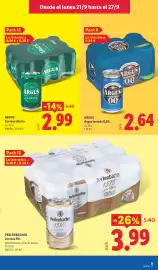 Catálogo Lidl semana 39 Página 15: Perlenbacher Cerveza Pils €3,99, Argus cerveza clásica €2,99