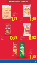 Catálogo Lidl semana 39 Página 19: Snack Day Fritos €0,69, Snack Day Cortezas de trigo €0,82