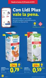 Catálogo Lidl semana 39 Página 20: Vemondo bebida de almendras sin azúcar €0,79, Vemondo bebida de soja €0,59