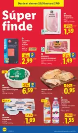 Catálogo Lidl semana 39 Página 30: Roncero queso tierno vaca pieza €6,59, Milbona frutas bebible €1,55