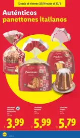 Catálogo Lidl semana 39 Página 32: Favorina pandoro classic €5,79, Favorina Panettone de chocolate €3,99