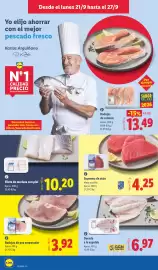 Catálogo Lidl semana 39 Página 8: Emperador rodajas de pez emperador €3,92, Dorada a la espalda €6,97