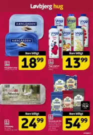 Løvbjerg tilbudsavis uge 38 Side 3: Klovborg ost 45+ €54,99, Yoggi yoghurt €13,99